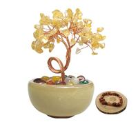 Oleegil Chakra Crystal Tree of Life - Crystals Healing Stones Feng Shui Money Tree Handmade Chakra Stone Tree for Home Office Decor Good Luck(with Bracelet)
