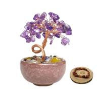 Oleegil Chakra Crystal Tree of Life - Crystals Healing Stones Feng Shui Money Tree Handmade Chakra Stone Tree for Home Office Decor Good Luck(with Bracelet)