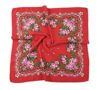 OLEETS Spring And Autumn Bohemian Style Flowers Head Scarf Shawl,70x70cm(Red) Russian And Ukrainian Style Square Shawls Scarves
