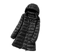 OLEETS Women'S Down Jacket - Winter Long Women Coat Ultra Light Thin Slim Casual Hooded Tops M-7Xl Plus Size Fashion Vintage Warm Windproof Clothes,Black,7Xl