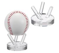 OLegei 2Pcs Mini Acrylic Tripod Stand, Baseball Display Holder for Tennis, Golf, Cricket, Crystal Sphere Geode Rock Clearly Display Base, Multi-purpose Decoration Riser for Jewelry, Candle, Medium