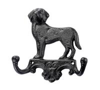 OLegei Cast Iron Hook Rustic Wall Coats Rack Decorative Bathroom Hook-2 Hooks, Antique Dog Shape Multi-Purpose Wall Hanger for Hanging Clothes, Scarf, Bag, Towel, Keys, Hats