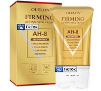 OLELON AH8 Firming Neck Cream with Roller - Firming & Lifting Cream for Saggy Skin, 8-HA Clockwise Neck Cream for Face & Body Skin Tightening Cream with Massage Roller