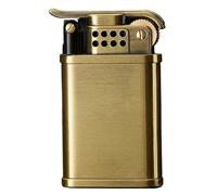 OLELY Antique Style Petrol Kerosene Soft Flame Windproof Lighter ，Lift Arm Kerosene Lighters， Vintage Trench Lighter ，Reusable Classic Flame Lighter, for cigar/cigarettes (Color : Brushed gold)