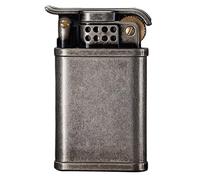 OLELY Antique Style Petrol Kerosene Soft Flame Windproof Lighter ，Lift Arm Kerosene Lighters， Vintage Trench Lighter ，Reusable Classic Flame Lighter, for cigar/cigarettes (Color : Ancient silver)