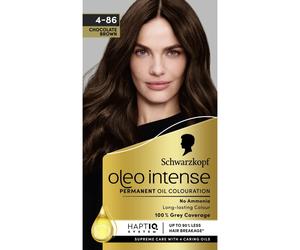 Oleo Intense Permanent Oil Colour 4-86 Chocolate Brown, 100% Grey Coverage, Conditioner with HaptIQ System, Long-Lasting Colour, Ammonia Free Hair Dye