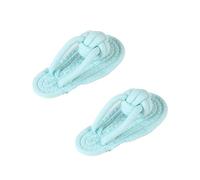 OLEOJH 2 Pcs Dog Chewing Toys, Pet Anxiety Relief, Dog Grinding Toys, Teeth Cleaning Slippers Plush Dog Toys, Suitable for Small and Medium-Sized-Blue