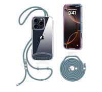 OLEPHY Crossbody Lanyard Case for iPhone 15 Pro with Strap, Pine Green | Adjustable and Removable Strap, Transparent Case with Cord for Party & Outdoors | Free Your Hands for iPhone 15 Pro 6.1 inch
