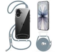 OLEPHY Crossbody Lanyard Case for iPhone 16 with Strap, Pine Green | Adjustable and Removable Strap, Transparent Case with Cord for Party & Outdoors | Free Your Hands for iPhone 16 6.1 inch
