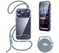 OLEPHY Crossbody Lanyard Case for iPhone 17 Pro with Strap, Pine Green | Adjustable and Removable Strap, Transparent Case with Cord for Party & Outdoors | Free Your Hands for iPhone 17 Pro 6.3 inch