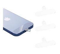 OLEPHY Mobile Phone Chain Universal Pads 4 Pack, Phone Tether Tab for iPhone & Samsung, Mobile Phone Lanyard Patch, Ultra-Thin Universal Pads Compatible with All Standard Cases - Transparent
