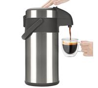 Olerd Coffee Pump Flask, 4L Stainless Steel Airpot, Hot Beverage Dispenser & Hot Water Urn Perfect for Water and Tea