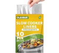 OLESBUR Slow Cooker Liners, 13"x21", 10 Count, Fits 3-8 Quarts, Disposable Pot Liners Compatible with Crockpot, Oval Large Size, BPA-Free Cooking Bags, Kitchen Accessories, Cook with Ease