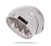 OLESILK 100% Mulberry Silk Bonnet for Sleeping Women, Silk Hair Wrap for Sleeping, Silk Sleep Bonnet for Women&Men, Real Silk, Not Satin, Light Grey