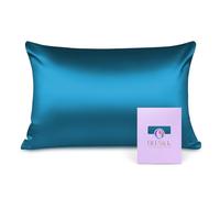 OLESILK 100% Mulberry Silk Pillowcase for Hair and Skin Peacock Blue 50x75 | 16 momme real natural mulberry silk, hidden zipper, hypoallergenic, summer cooling, gift box. 1pc.