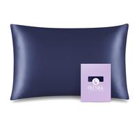 OLESILK 100% Mulberry Silk Toddler Pillowcase for Hair and Skin, Both Sides 19 Momme Pure Natural Silk Travel Pillow Cases with Hidden Zipper, 13"x 18", Navy