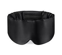 OLESILK 100% Natural Mulberry Silk Eye Mask for Sleeping, Large, Black | For Women and Men; Adjustable Strap for a Comfortable Fit; 19mm Silk on Both Sides; Helps Protect Skin and Hair from Friction