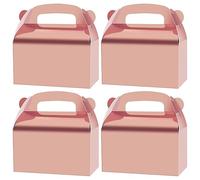 Oletx 30-Pack Rose Gold Party Favor Treat Boxes, Goodie Gable Paper Gift Boxes with Handles. Perfect for Wedding, Birthday, Graduation, Babyshower