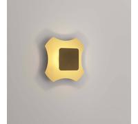 OLEV LED wall lamp ORNATO SQUARE, gold/brown, metal 2,700 K