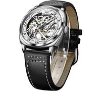 OLEVS Automatic Men Watch Designer Skeleton Self Winding Mechanical Luxury Stylish Leather Strap Luminous Water Proof Wrist Watch