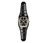 OLEVS Ladies Watches All Black Slim Thin Tungsten Steel Bracelet Analog Quartz Watch for Women Luxury Diamond Square Dial Dress Watches for Women Casual Elegant Waterproof Womens Watch