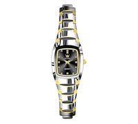 OLEVS Ladies Watches Gold Silver Slim Thin Tungsten Steel Bracelet Analog Quartz Watch for Women Luxury Diamond Black Square Dial Dress Watches for Women Casual Elegant Waterproof Womens Watch