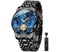 OLEVS Men Watches Square Business Dress Diamond Analog Quartz Date Luxury Watch for Men Casual Stainless Steel Waterproof Luminous Two Tone Wrist Watch, red black watch 2859, men watch