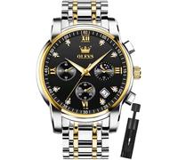 OLEVS Men Watches Square Business Dress Diamond Analog Quartz Date Luxury Watch for Men Casual Stainless Steel Waterproof Luminous Two Tone Wrist Watch, silver black men watch 2858, men watch
