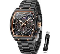 OLEVS Men Watches Square Business Dress Diamond Analog Quartz Watch for Men, G2942-rose black, G2942-rose black, men watch