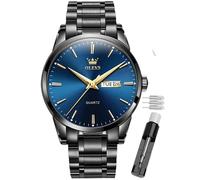 OLEVS Men's Casual Analog Quartz Watch, Large Face Minimalist Luxury Stainless Steel Watches, Men Luxury Luminous Waterproof Easy to Read Date Watch, Dress Watch