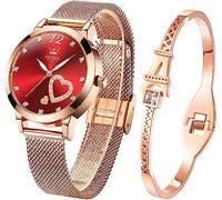 OLEVS Mens Quartz Analog Wrist Watch with Date Display Stainless Steel Waterproof Luminous Two Tone for Men