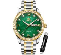 OLEVS Mens Watches Chronograph Business Dress Quartz Stainless Steel Waterproof Luminous Date Wrist Watch, Dress Green Man Watch, men watch