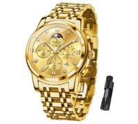 OLEVS Watch Men, Stainless Steel Waterproof Men's Dress Watch, Classics Large Face Dial with Date Relojes para Hombres, Business Luxury Watches for Men, Fashion Men's Analog Wrist Watches, G3655