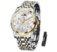 OLEVS Watch Men, Stainless Steel Waterproof Men's Dress Watch, Classics Large Face Dial with Date Relojes para Hombres, Business Luxury Watches for Men, Fashion Men's Analog Wrist Watches, G3655