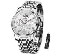 OLEVS Watch Men, Stainless Steel Waterproof Men's Dress Watch, Classics Large Face Dial with Date Relojes para Hombres, Business Luxury Watches for Men, Fashion Men's Analog Wrist Watches, G3655