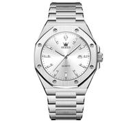 OLEVS Watches Men's Luxury Analogue Quartz Chronograph Watches Men's Watches Classic Large Dial Stainless Steel Men's Watch Waterproof Luminous with Date Watch Men, 3613-white dial/silver strap