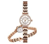 OLEVS Women's Rose Gold Crystal Bracelet Watch, Quartz, 30M Water Resistant