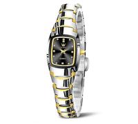 OLEVS Women's Watch Elegant Square Small Face Tungsten Steel Link Bracelet Ladies Wrist Watch, Waterproof Luminous Precision Analog Quartz Dress Watches for Women, Luxury Dainty Jewelry Accessory