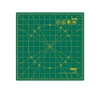 OLFA 12" x 12" Rotating Cutting Mat (RM-12S-01) - Self Healing 12x12 Inch Square Rotary Mat with Grid for Fabric, Sewing, Quilting, & Crafts, Rotates 360 Degrees, Use with Rotary Cutters (Green)