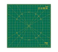 OLFA 17" x 17" Rotating Cutting Mat (RM-17S-01) - Self Healing 17x17 Inch Square Rotary Mat with Grid for Quilting, Sewing, Fabric, & Crafts, Rotates 360 Degrees, Use with Rotary Cutters (Green)