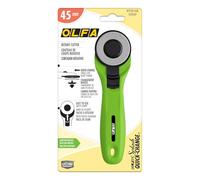 OLFA 45mm Quick-Change Rotary Cutter (RTY-2C/LGR) - Rotary Fabric Cutter w/Blade Cover for Crafts, Sewing, Quilting, Replacement Blade: OLFA RB45-1 (Lime)