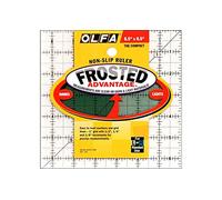 Olfa, 6.5 inches Frosted Advantage Non-Slip Patchwork Ruler, Acrylic, Clear, Square, 1/8" Increments, Right/Left Hand Use