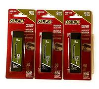 OLFA 9149 ABB-50B 9mm UltraSharp Black Snap-Off Blade, 50-Pack (3 Pack)
