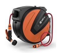 Olfjurk Garden Hose Reel,1/2'' x 30m+2m Wall Mounted Hose Reel with 180° Swivel Bracket-30M