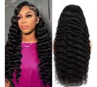 OLFORY Deep Wave Lace Front Wigs for Women 13x4 HD Transparent Pre Cut 200% Density Glueless Natural Color 26 Inches
