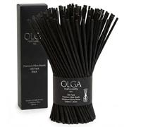 OLGA 100pcs Black Reed Diffuser Sticks - Premium Diffuser Reeds Sticks 220mm x 3mm - Strong Scent Throw Ideal for Fragrance Oil Refills - 8 Black Diffuser Sticks Last 90 Days & Fits All Bottles