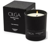 OLGA Black Candle Gift for Women - 6oz Grapefruit & Mango Luxury Scented Candle - Natural Soy Wax, 45hr Clean Burn - Long-Lasting Aromatherapy in Matte Black Jar