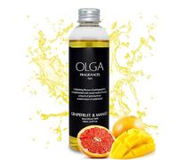 OLGA Grapefruit & Mango Reed Diffuser Refill - 180ml Long-Lasting Fragrance Oil - Luxury Scent Refill for Diffuser Bottles - Sweet, Fresh, and Bold Home Aroma