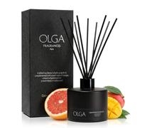 OLGA Reed Diffuser - 180ml Grapefruit & Mango Reed Diffusers for Home | Reed Diffusers for Home with 8 Premium Diffuser Sticks - Large Room Strong Fragrance Aromatherapy Gift Set - Up to 90 Days