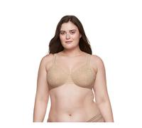 Olga Women's Sheer Leaves Minimizer Bra - Bronze - 42D